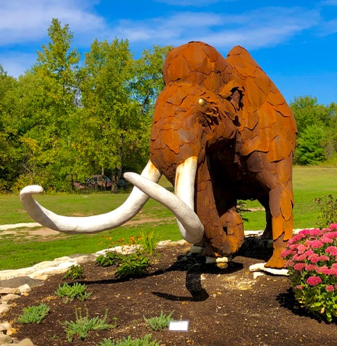 Impressive Life-Size Metal Elephant Sculpture